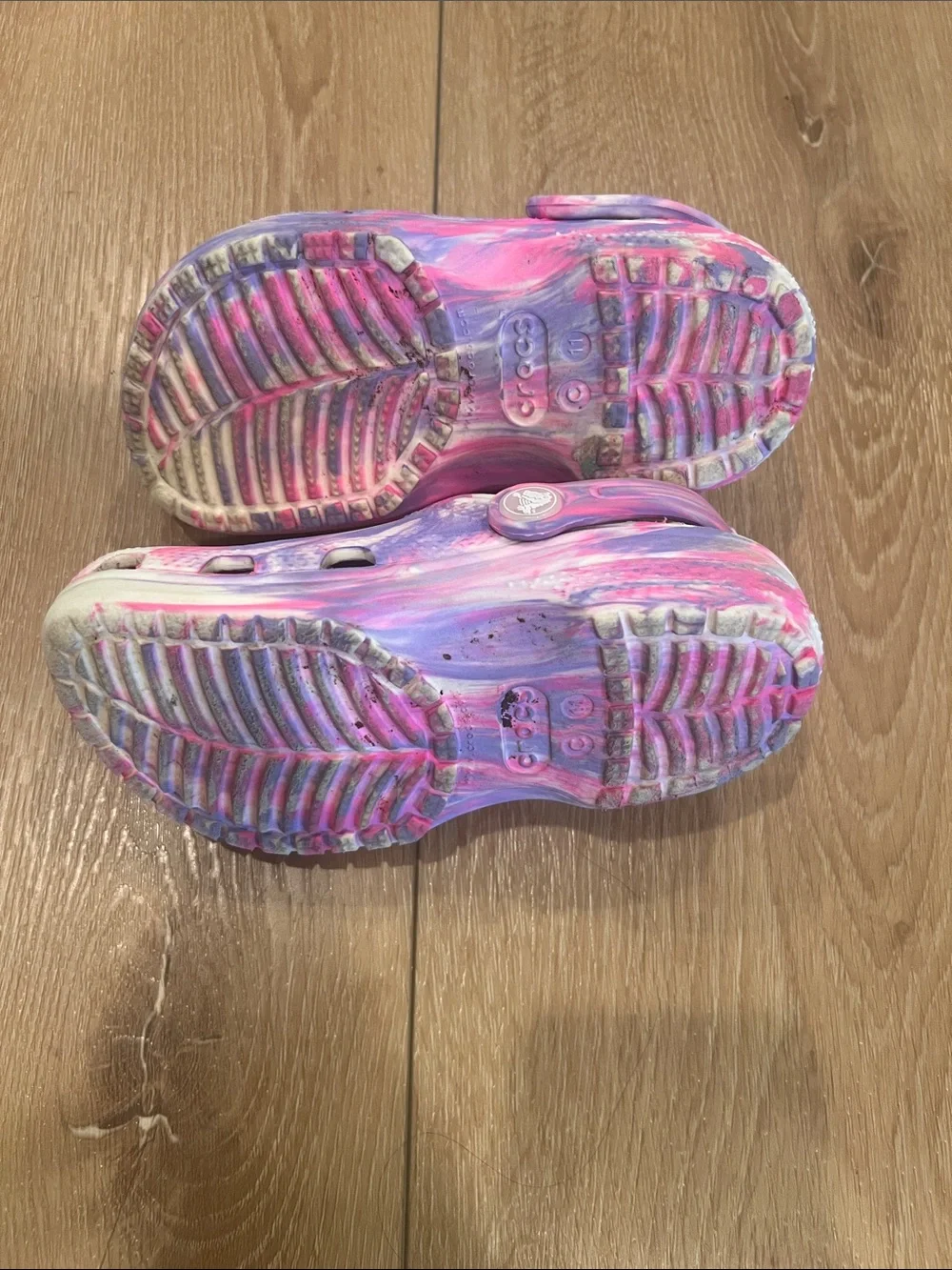 Kids' Tie-Dye Slip-On Crocs - Pink & Purple